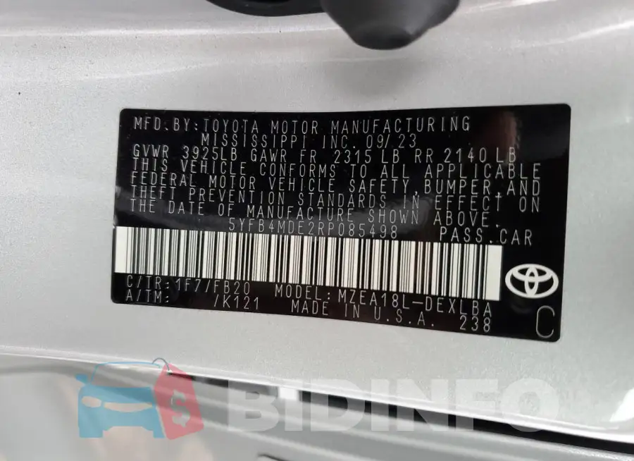 5YFB4MDE2RP085498 Photo# 12