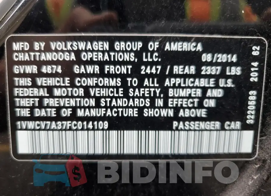 1VWCV7A37FC014109 Photo# 12