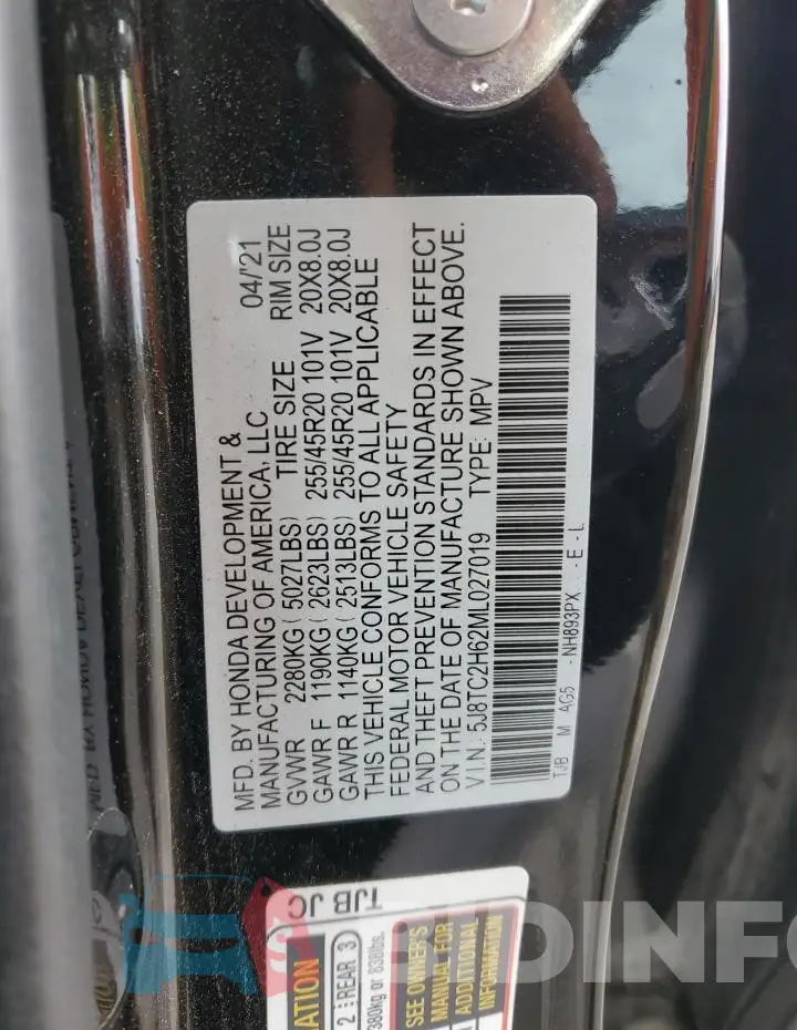 5J8TC2H62ML027019 Photo# 13