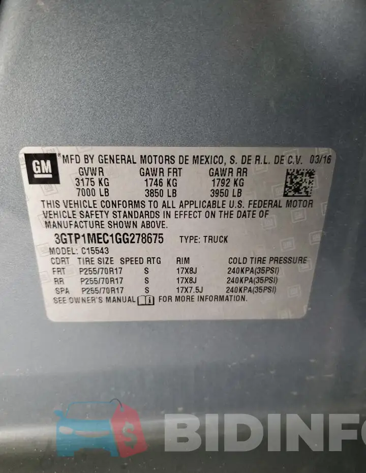 3GTP1MEC1GG278675 Photo# 12
