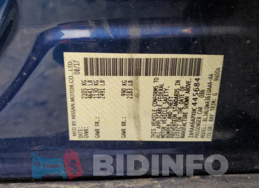 1N4AA6APXHC445684 Photo# 12