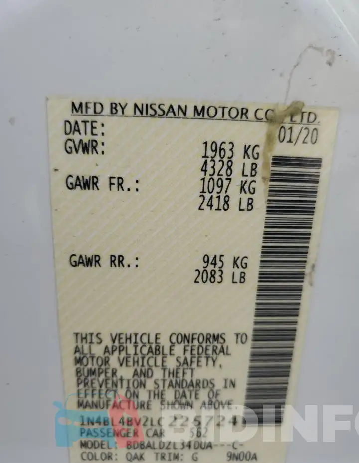 1N4BL4BV2LC225724 Photo# 12
