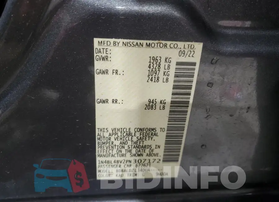 1N4BL4BV2PN307172 Photo# 13