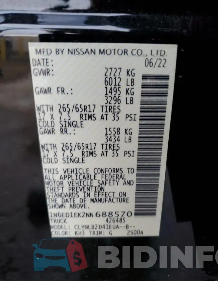 1N6ED1EK2NN688570 Photo# 13