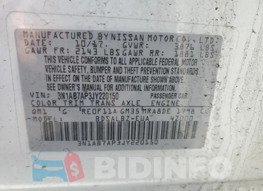 3N1AB7AP3JY220150 Photo# 12