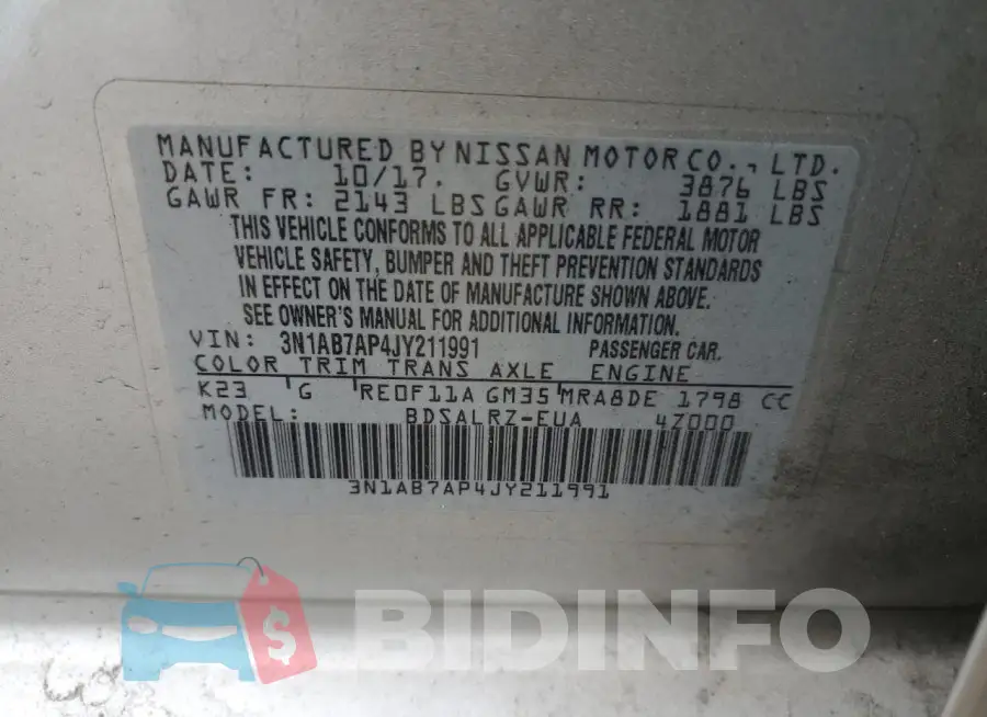 3N1AB7AP4JY211991 Photo# 12