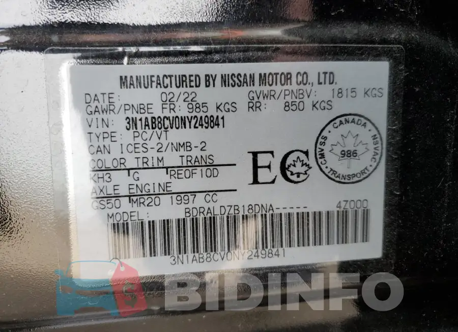 3N1AB8CV0NY249841 Photo# 13