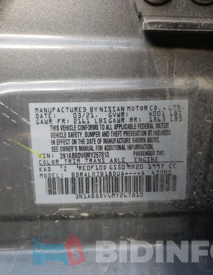 3N1AB8DV6MY267810 Photo# 13