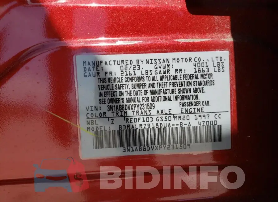 3N1AB8DVXPY231509 Photo# 12