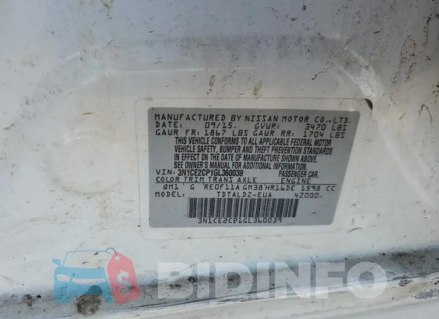 3N1CE2CP1GL360039 Photo# 12