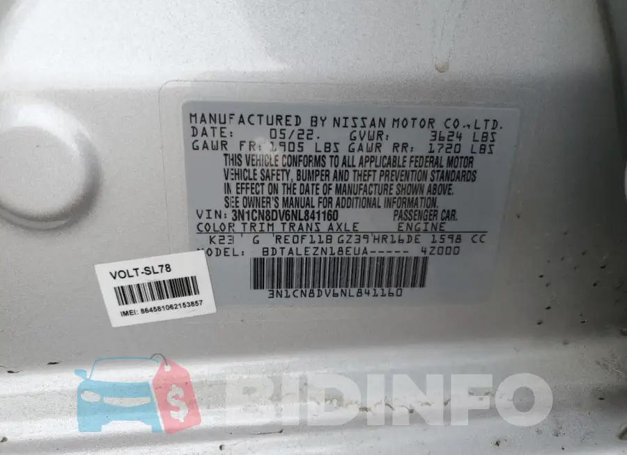 3N1CN8DV6NL841160 Photo# 12