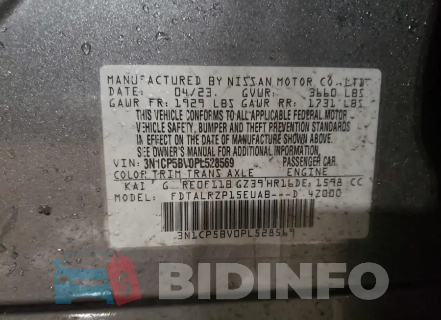 3N1CP5BV0PL528569 Photo# 12