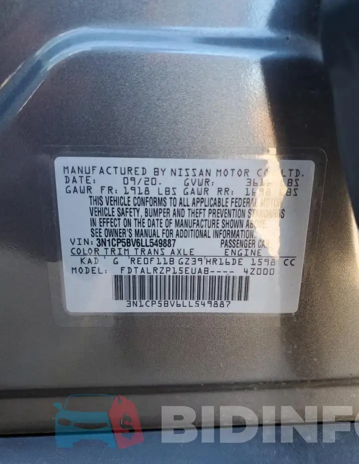 3N1CP5BV6LL549887 Photo# 14