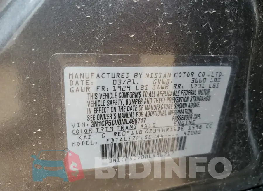 3N1CP5CV0ML496717 Photo# 14