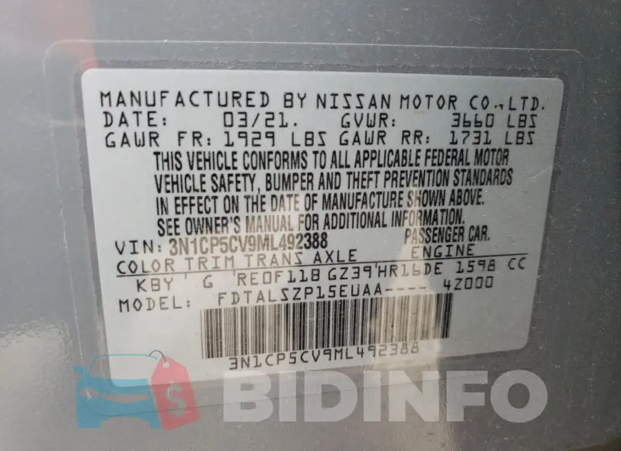 3N1CP5CV9ML492388 Photo# 13