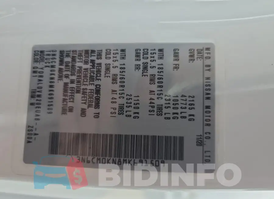 3N6CM0KN8MK691509 Photo# 10