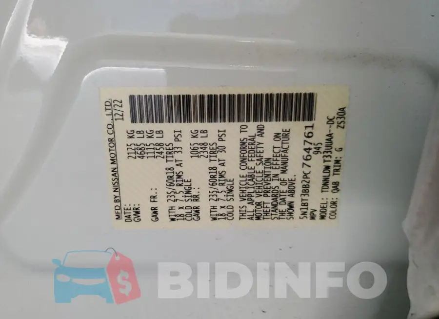5N1BT3BB2PC764761 Photo# 12