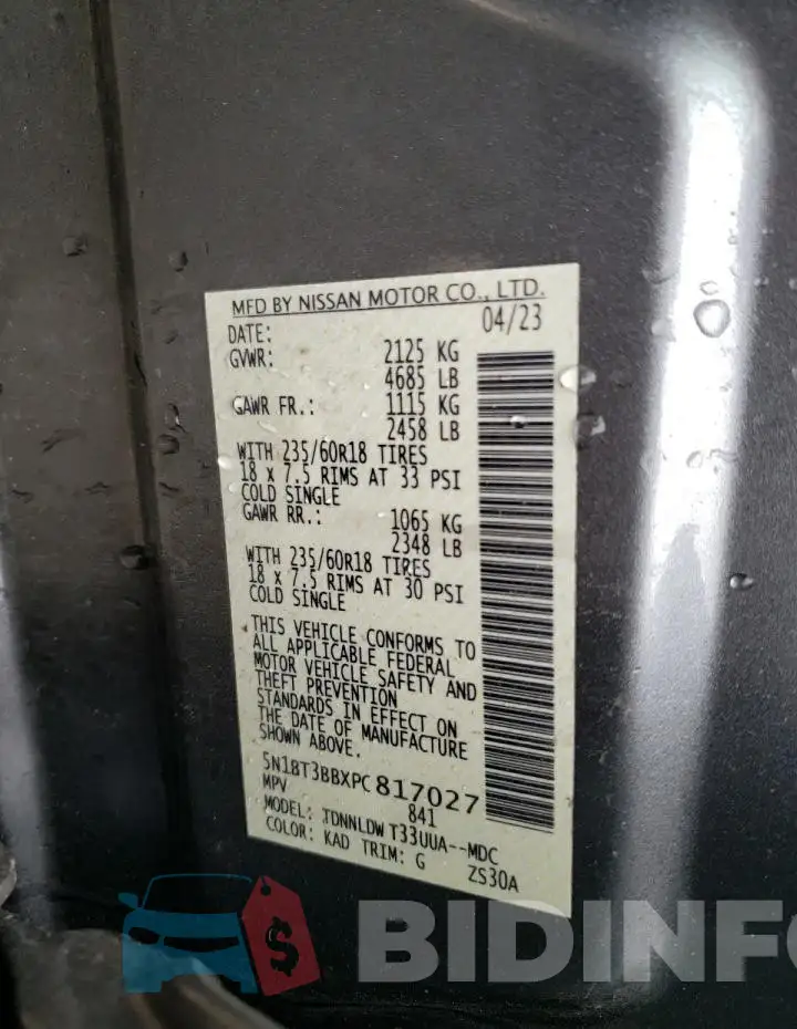 5N1BT3BBXPC817027 Photo# 13