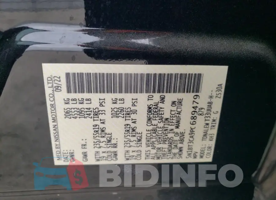 5N1BT3CA9PC689479 Photo# 12
