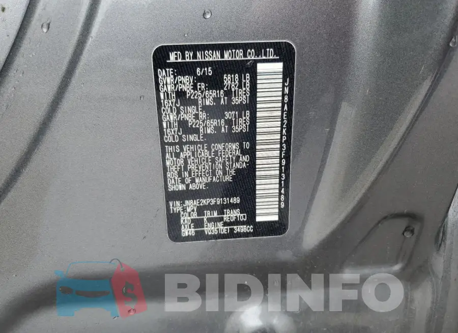JN8AE2KP3F9131489 Photo# 13