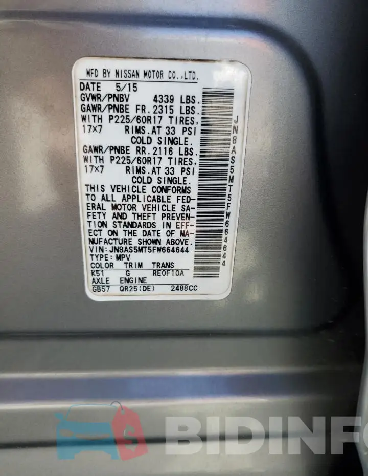 JN8AS5MT5FW664644 Photo# 12