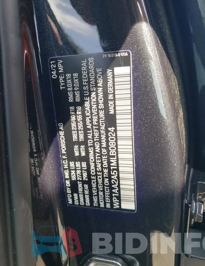 WP1AA2A51MLB08024 Photo# 12