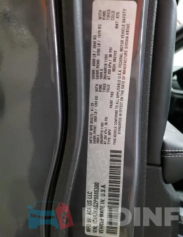 1C4RJKAG2P8886300 Photo# 14