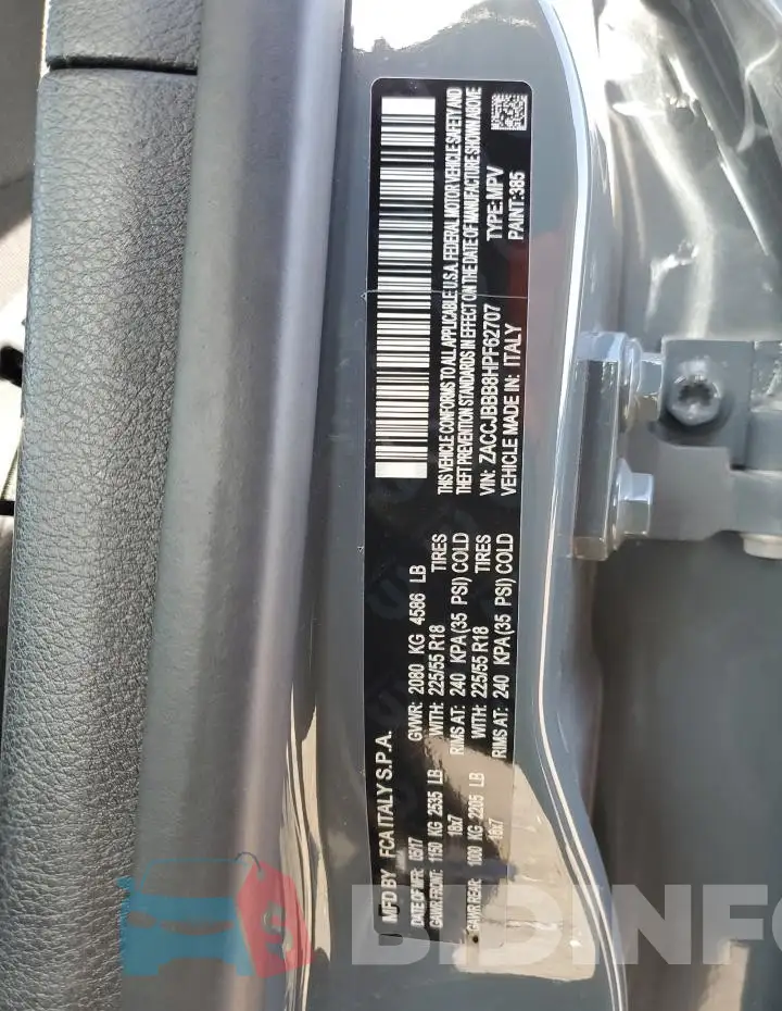 ZACCJBBB8HPF62707 Photo# 12