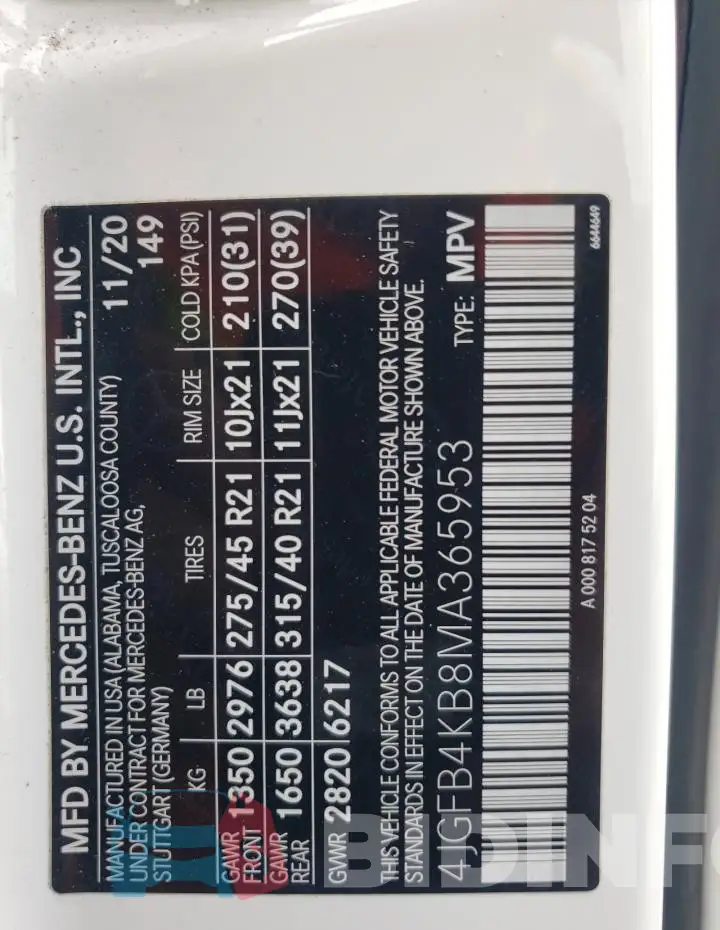 4JGFB4KB8MA365953 Photo# 12
