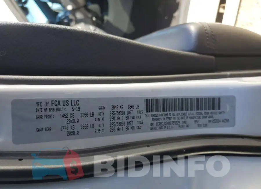 1C4RDJDG0KC755823 Photo# 13