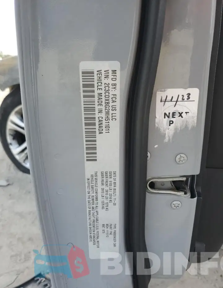 2C3CDXBG2MH511011 Photo# 12