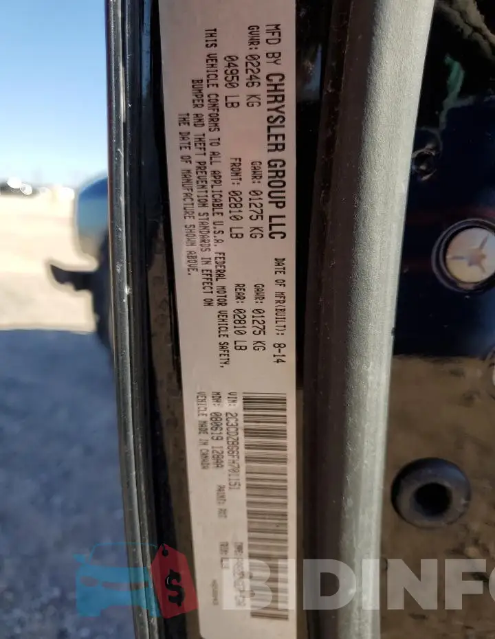 2C3CDZBG6FH701151 Photo# 13