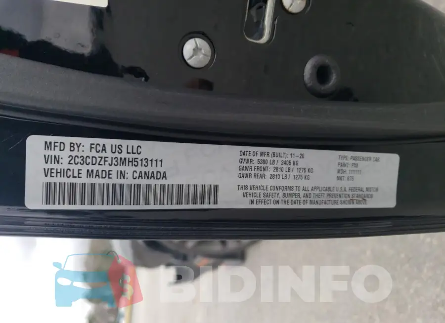2C3CDZFJ3MH513111 Photo# 12