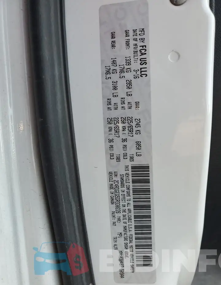 2C4RDGEG5GR330226 Photo# 13