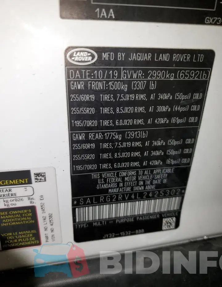 SALRG2RV4L2425302 Photo# 13
