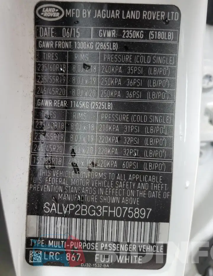 SALVP2BG3FH075897 Photo# 14