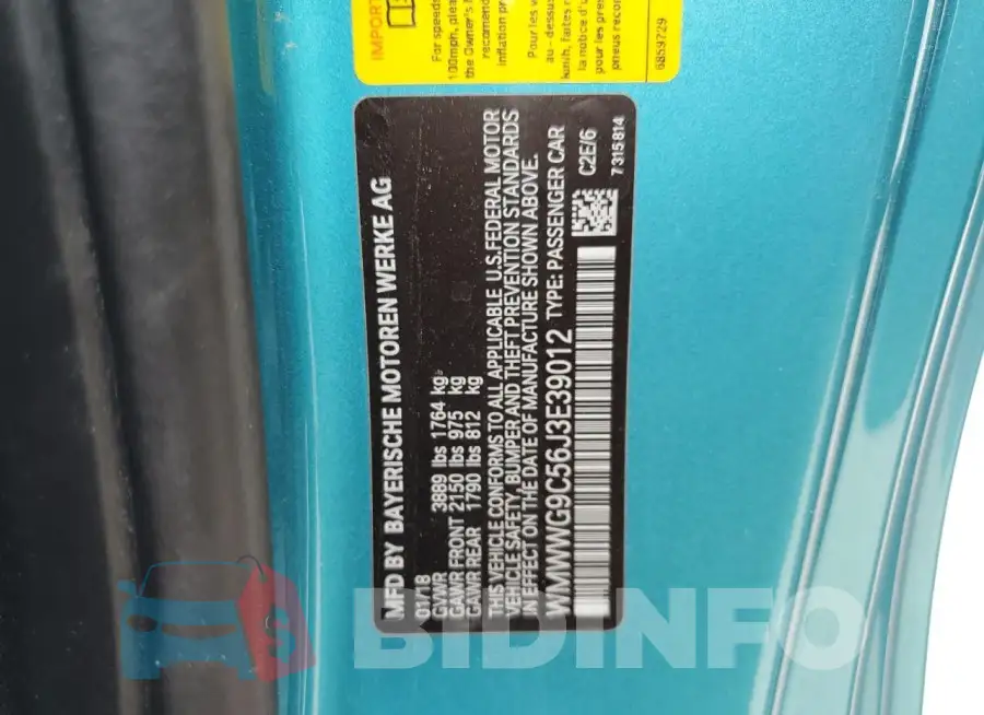 WMWWG9C56J3E39012 Photo# 12