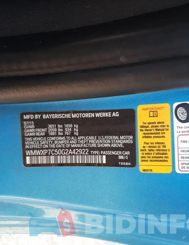 WMWXP7C50G2A42922 Photo# 12