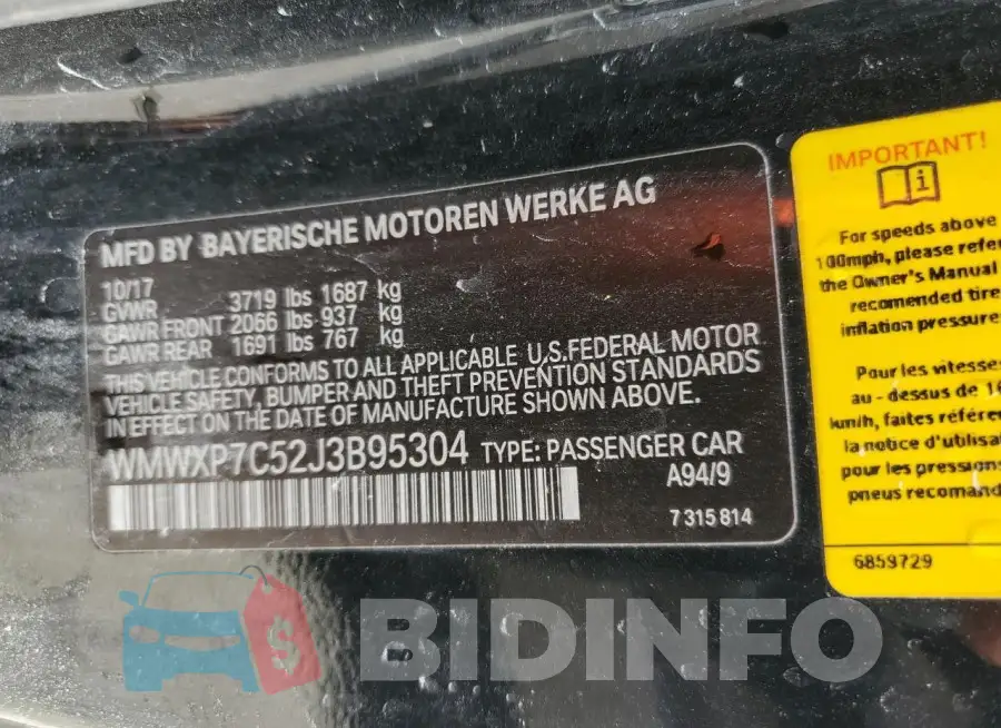 WMWXP7C52J3B95304 Photo# 14