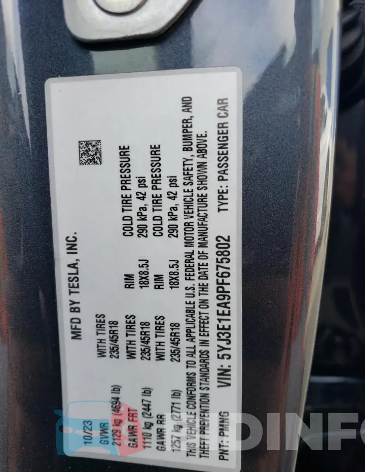 5YJ3E1EA9PF675802 Photo# 12