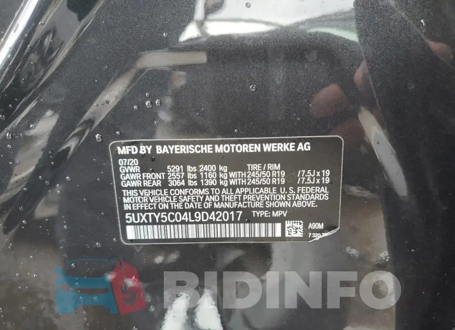 5UXTY5C04L9D42017 Photo# 13