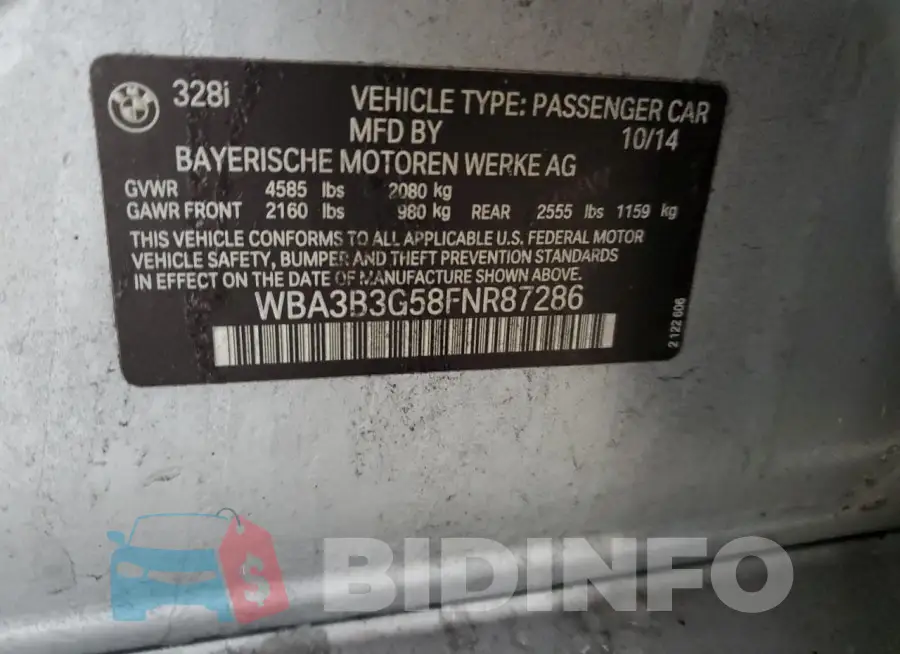 WBA3B3G58FNR87286 Photo# 12