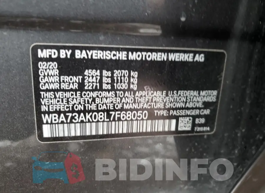 WBA73AK08L7F68050 Photo# 12