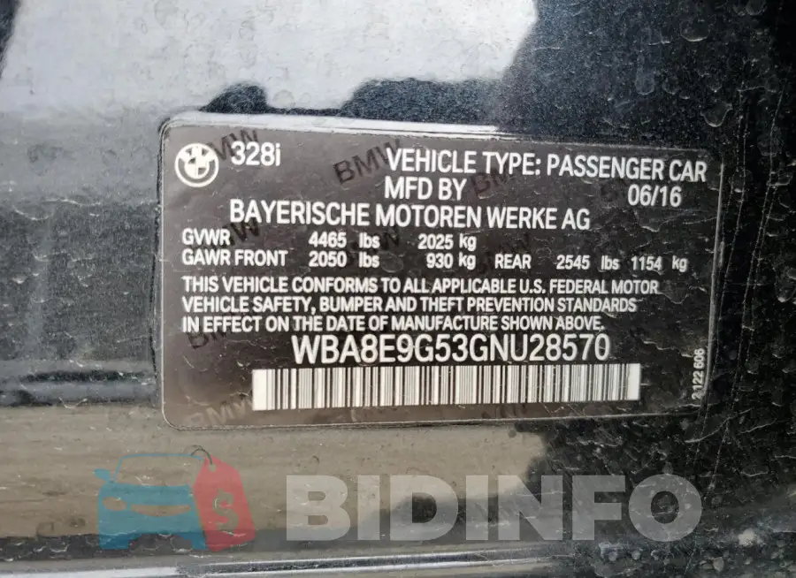 WBA8E9G53GNU28570 Photo# 12