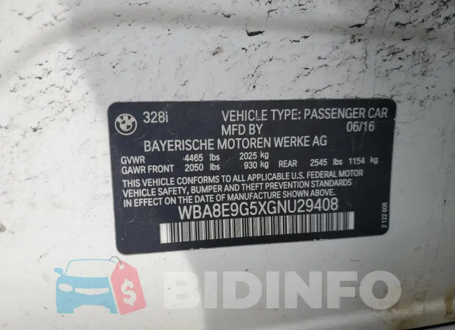 WBA8E9G5XGNU29408 Photo# 12