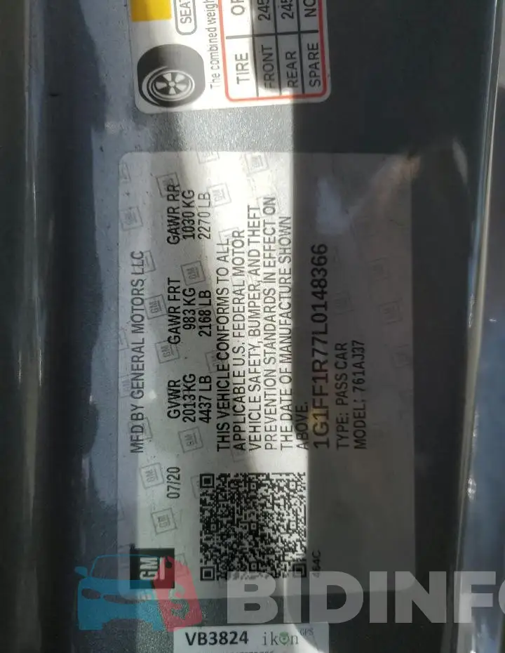 1G1FF1R77L0148366 Photo# 13
