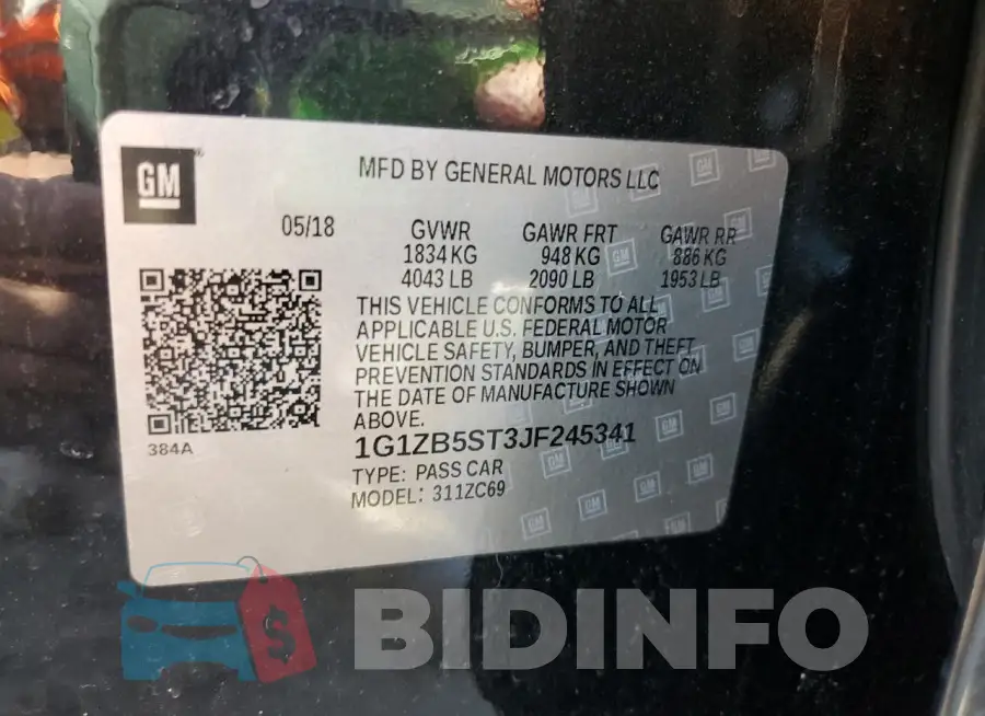 1G1ZB5ST3JF245341 Photo# 12