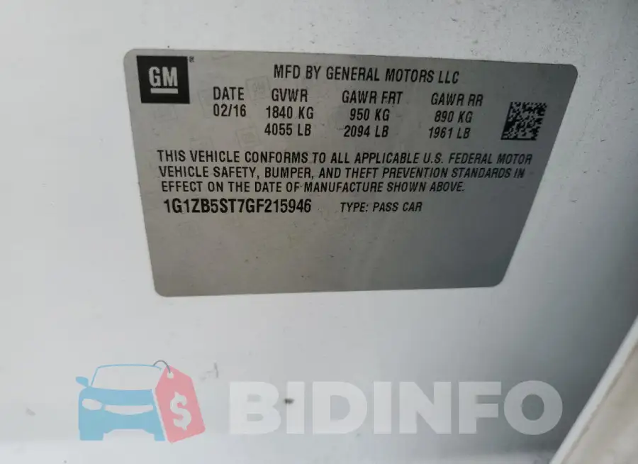 1G1ZB5ST7GF215946 Photo# 12