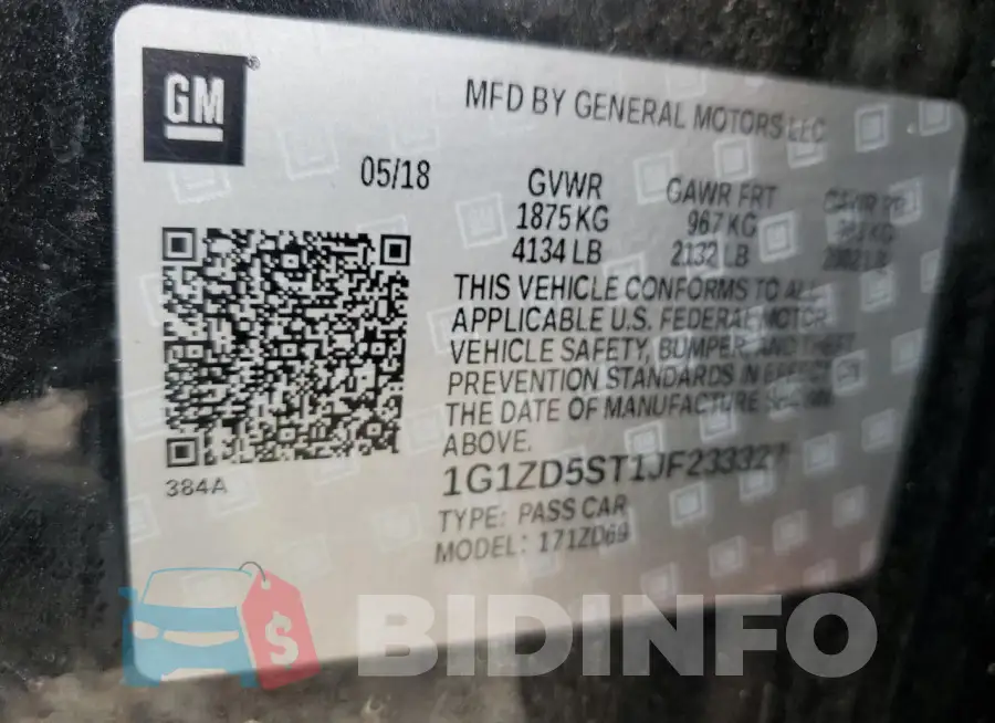 1G1ZD5ST1JF233327 Photo# 13