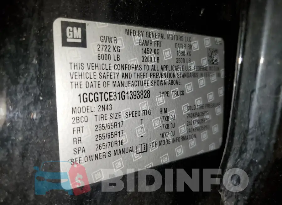 1GCGTCE31G1393828 Photo# 12